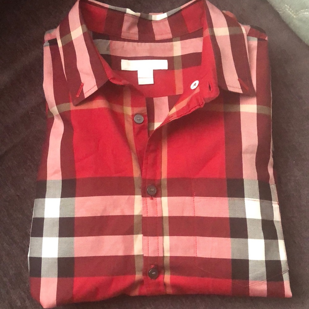 Boys Burberry plaid shirt great condition